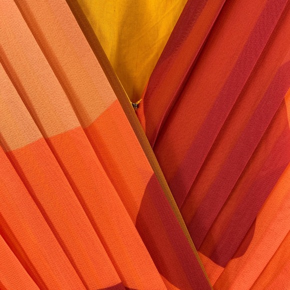 Farm Rio Short Sleeve Wrap Front Maxi Dress Orange Brown Womens Large Petite - Picture 9 of 16